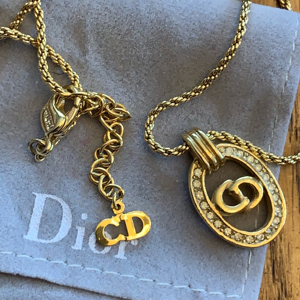 Dior crystal necklace, vintage w/ tags, perfect condition!